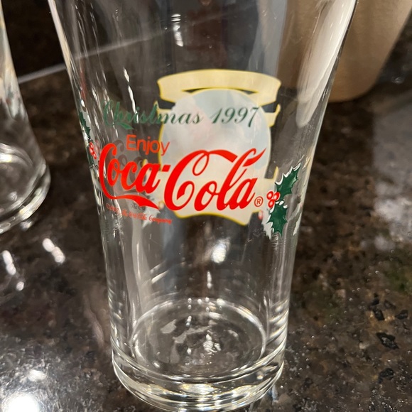 Enjoy Coca Cola Happy Holidays 1997 Glass drinking glass, Santa - Picture 10 of 10